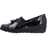 Rieker Loafer / Schlupfschuh mit Keilabsatz, runder Spitze und weichem Material