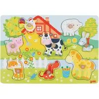 Goki - Farm animals, lift-out puzzle - (57392)