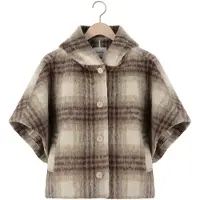 Dante6 Damen Jacken Lunetta Check Cape Coat - Beige - Größe XS/S