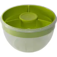 EMSA Clip & GO XL Salatbox, 3-teilig, 2,6 Liter, Praktische Salatdose inkl. Beilageneinsatz und Dressingbox, 1 Set