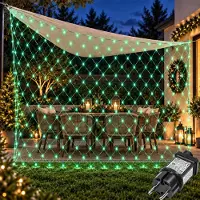 Rosikey 3X2m 200 LED Lichterkette Lichternetz Grün Lichtervorhang 8 Lichtmodi Innen Party Deko Weihnachtsbeleuchtung