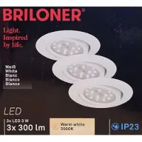 Briloner LED Einbauleuchten 3er-Set weiß 3xLED-Modul 3W (7171-036)