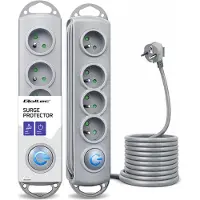 Qoltec 50164 Überspannungsschutz Grau 4 Steckdose(n) 230 V 2,5 m