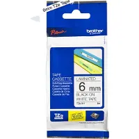 Brother Black on White Gloss Laminated Tape, 6mm, TZ, China, 8 m, 172 mm, 108 mm, 335 mm