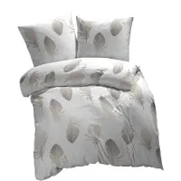 Eterea Cosmesi Naturale Bettwäsche 155x200 Baumwolle Bettwäsche-Sets - Federn Weiß - Reißverschluss, Renforcé, Fachhandel, - 155x200cm und Kissenbezug 80x80cm