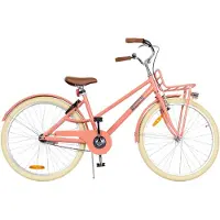 Aventuri Urban Aluminium Mädchenfahrrad 26 Zoll, Kinderfahrrad für 10 bis 14 Jahre, Mit Seitenständer, Lachsrosa
