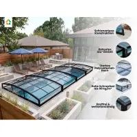 Prestige Home Living Outdoor Poolüberdachung Aqualina aus Aluminium, ca. 6,63 x 3,26 x 0,8 m