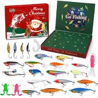 Merkloos Adventskalender 2026 für Angler, 24 verschiedene Köder, robustes Material, für die Fischerei