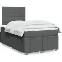 vidaXL Boxspringbett mit Matratze Dunkelgrau 120x190 cm Stoff