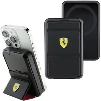 Ferrari Wireless Powerbank 15WFEPB10MSPLEK 10000 mAh mit Standfunktion, Schwarz/Schwarzes Metalllogo, MagSafe