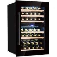Klarstein Vinsider 41 Built-in Duo Onyx Einbau-Weinkühlschrank 41 Fl 2 Zonen Schwarz