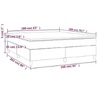 vidaXL Boxspringbett mit Matratze Creme 160x200 cm Kunstleder