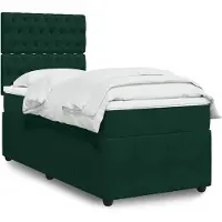 vidaXL Boxspringbett mit Matratze Dunkelgrün 90x200 cm Samt