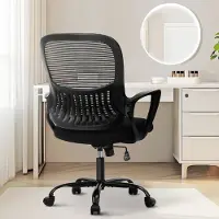 Merkloos Ergonomischer Bürostuhl mit Lendenstütze, Mesh, Rollen, verstellbare Armlehnen, für Zuhause