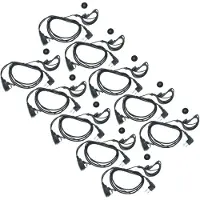 VHBW 10x Headset kompatibel mit Motorola GP88, GP300, GP73, GP600, GP68, CP040 Funkgerät - schwarz