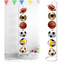 Markenlos Stufiger Ballständer, Vertical Ballregal Fußball Ständer, Abnehmbares Standing Rack Halter, Ball Aufbewahrung für Fußball Basketball Volleyball