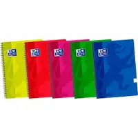 Oxford Hamelin A5 Notizbücher 5er-pack Kunststoffdeckel Mit Spirale 80 Blatt Mit 4x4-raster Sortiert