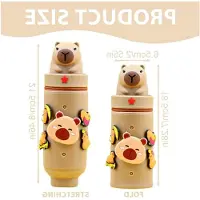 Markenlos Kawaii Capybara Federmäppchen, 2-in-1 Mäppchen aus weichem Silikon für Mädchen