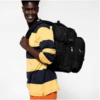 Markenlos Tutor Rucksack, 48 cm, 39 L, Black (Schwarz) & SINGLE Federmäppchen, 21 cm, Schwarz (Black)