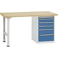 Manuflex TP5089.0002 Werkbanksystem (B x H x T) 1500 x 800 x 700 mm Lichtgrau (RAL 7035)