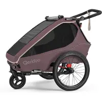 Qeridoo Kidgoo 2- Kinderfahrradanhänger für 2 Kinder, Farbe: Wildberry Violet