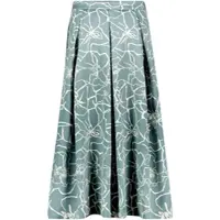 Vera Mont Faltenrock "Faltenrock mit Jacquard", Damen, Gr. 36, blau (petrol, cream), Röcke Faltenrock