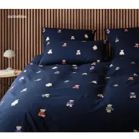 Elegante Soft-Flanell Bettwäsche Teddy - 155x220 cm + 40x80 cmdunkelblau