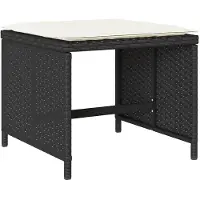vidaXL 11-tlg. Garten-Essgruppe mit Kissen Schwarz Poly Rattan