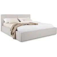Idimex Polsterbett CALM gepolstert 180x200cm, Grau - modernes Doppelbett in Leinenoptik inklusive Lattenrost, gepolsterter Bettrahmen mit Kopfteil