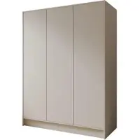 WFL GROUP Kleiderschrank im Skandi-Stil – Grifflos, Minimalistisch Garderobenschrank mit viel Stauraum für Ankleide – 150 cm – Kaschmir