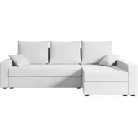 ALTDECOR Ecksofa mit Schlaffunktion und Bettkasten Corner Sofa Bett Eckcouch Couch L-Form Schlafcouch Ausziehbar Wohnlandschaft Schlafsofa Cauchsofa ALESIA-L -231x140x90 cm Weiß