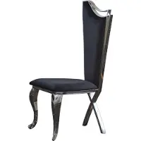 KAWOLA Stuhl AMALIA Esszimmerstuhl Barock Velvet schwarz