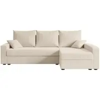 ALTDECOR Ecksofa mit Schlaffunktion und Bettkasten Corner Sofa Bett Eckcouch Couch L-Form Schlafcouch Ausziehbar Wohnlandschaft Schlafsofa Cauchsofa ALESIA-L -231x140x90 cm Beige
