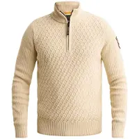 PME Legend Herren Pullover & Cardigans Half Zip Collar Cotton - Ecru - Größe M