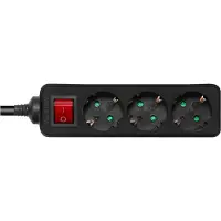 Deltaco GT-0362 power extension 3 AC outlet(s) Indoor Black