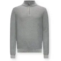 Indicode Troyer "INJexmon 1⁄2 Zip", Herren, Gr. L, grau (fog), Strick, Obermaterial: 100% Baumwolle, unifarben, regular fit normal, ohne Ausschnitt, Bündchen, Pullover Troyer, Baumwolle, regular fit