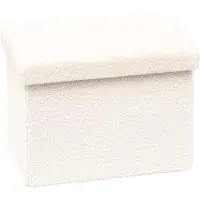 Benza Ibenzoa Faltbarer Sitzpouf aus Teddyfleece mit Stauraum, stabiler E1‑MDF‑Rahmen, 20 mm Schaum, 54 L, 42 x 32 x 32 cm, bis 120 kg