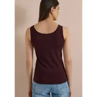 Cecil Shirttop "Style Linda", Damen, Gr. S (38), braun (berry rot), Jersey, Obermaterial: 100% Baumwolle, hüftbedeckend, Rundhals, Tops Shirttop, in Unifarbe, Topseller