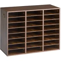 Vevor Dokumentenablage Holz Schreibtisch Organizer mit 24 Fächern Braun