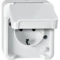 Merten Schuko-Steckdose Aquastar , IP44, polarweiß, Berührungsschutz - 1-fach