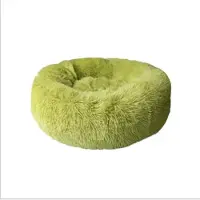 Sonstiges Hundebett rund waschbar Plüsch Doughnut-Form XXL 120cm Grün mit wasserfester Unterseite