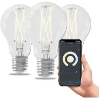 Calex Smart LED-Lampe, E27, 7W, Warmweiß, WiFi, Dimmbar, 3-Pack