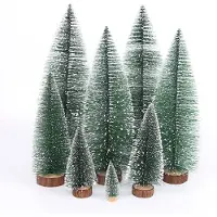 Merkloos Kunst-Weihnachtsbaum, 9 Stück - Mini-Weihnachtsbaum als Tischdekoration - Dekorativer Tannenzweig - Weihnachtsdekoration - Grün - Höhe 15/20/25 cm - Weihnachtsdekoration