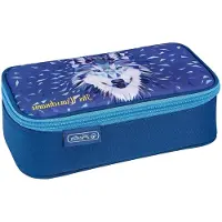 Markenlos XXL Stiftebox mit individueller Namensgravur - Faulenzerrolle - Faulenzer-Box "Wolf"