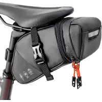 Merkloos Elzusha – Wasserdichte Fahrradtasche für den Gepäckträger – Erweiterbar, 1,5-2 Liter Fassungsvermögen – Schwarz