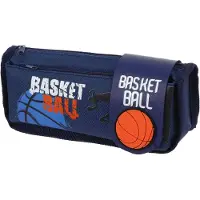 Merkloos Federmäppchen Basketballspieler, große Kapazität, doppellagig, 1 Stück, für Schule und Büro
