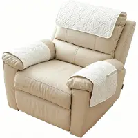 Merkloos Sesselüberzug mit Taschen, wasserabweisend, Flanell und Sherpa, creme, für Wohnzimmer