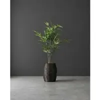 Fleur Ami Kunstpflanze mit Topf Bambus 90cm mit Organic 3D Gefäß Midnight Black