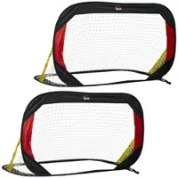 HOMCOM FUSSBALLTOR, Stahl, Schwarz/Gelb/Rot/Weiß, 120L x 80B x 80H cm