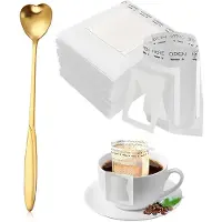 Markenlos Drip Coffee Filterbeutel - Zum Aufhängen für Handaufguss - 30 Stück inklusive Kaffeelöffel - Für Reisen und Zuhause